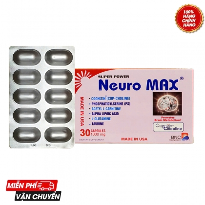 Super Power Neuro Max - Hỗ trợ tăng hoạt động của não, hỗ trợ tăng khả năng làm việc trí óc