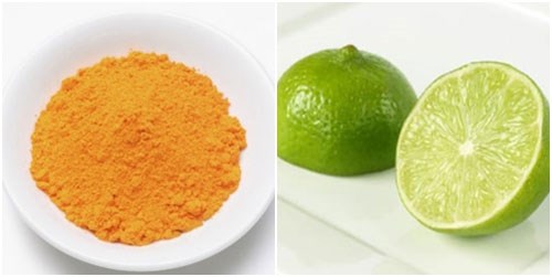 tinh bột nghệ và chanh